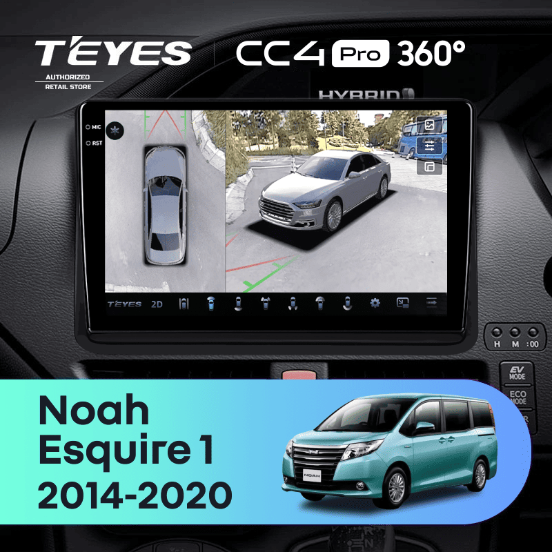 Штатная магнитола Teyes CC4 Pro 360 12/256 Toyota Noah R80 (2014-2020) F2 Правый руль