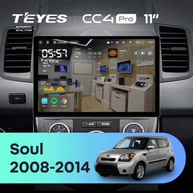 Штатная магнитола Teyes CC4 Pro 12/256 Kia Soul 1 (2008-2014) (11")