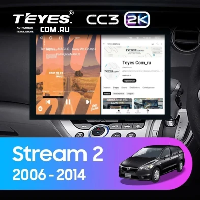 Штатная магнитола Teyes CC3 2K 4/32 Honda Stream 2 (2006-2014) Правый руль (13")