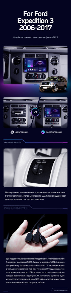 Штатная магнитола Teyes CC3L 4/64 Ford Expedition 3 U3242 U3542 U324 U354 (2006-2017)