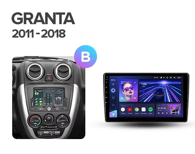 Штатная магнитола Teyes CC3 2K 360 6/128 Lada Granta Sport (2011-2018) Тип-B